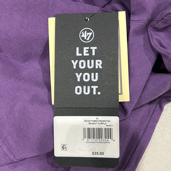 '47 Men's XL Colorado Rockies Purple Cooperstown Franklin T-Shirt NWT - Picture 6 of 9